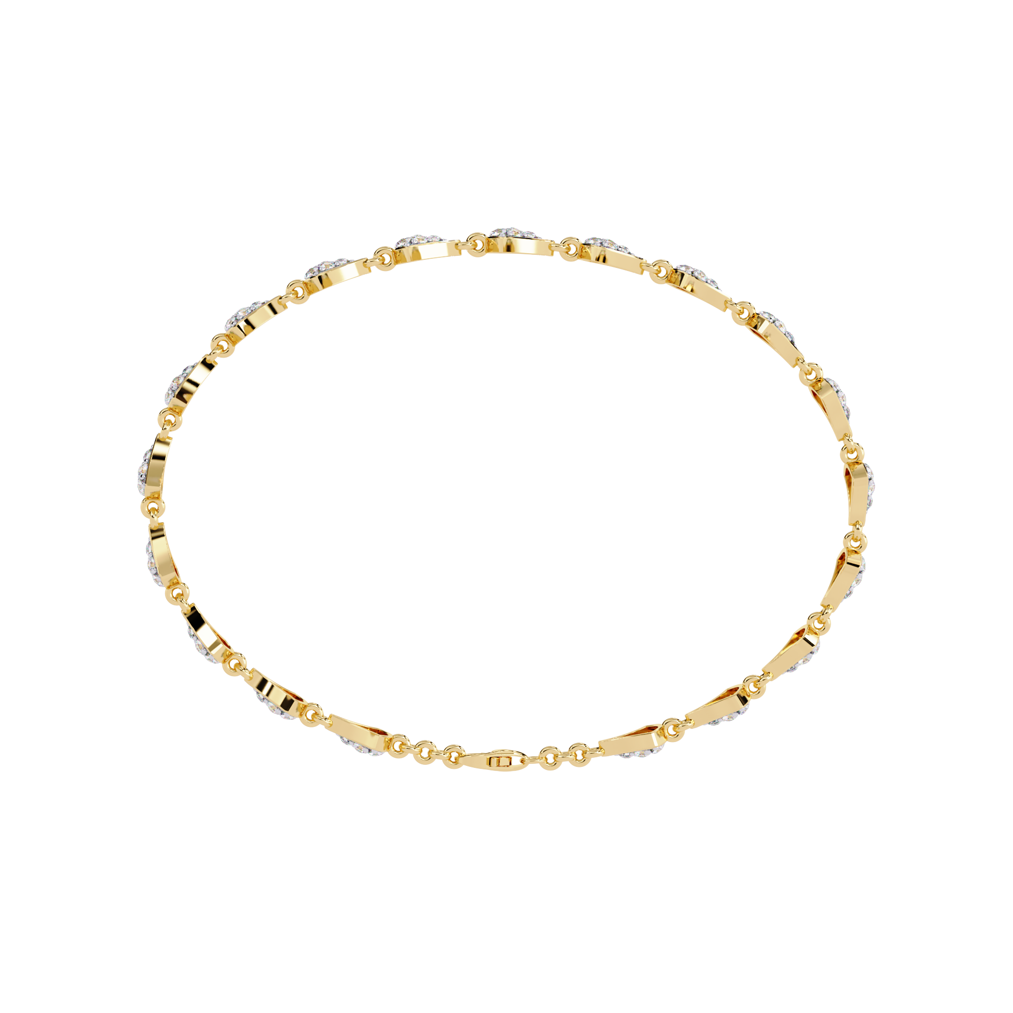 Radiant Fan Motif Diamond Bracelet in Gold