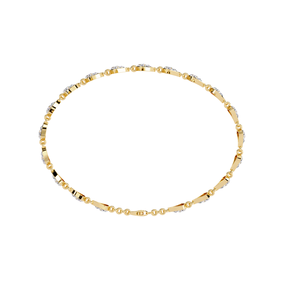 Radiant Fan Motif Diamond Bracelet in Gold