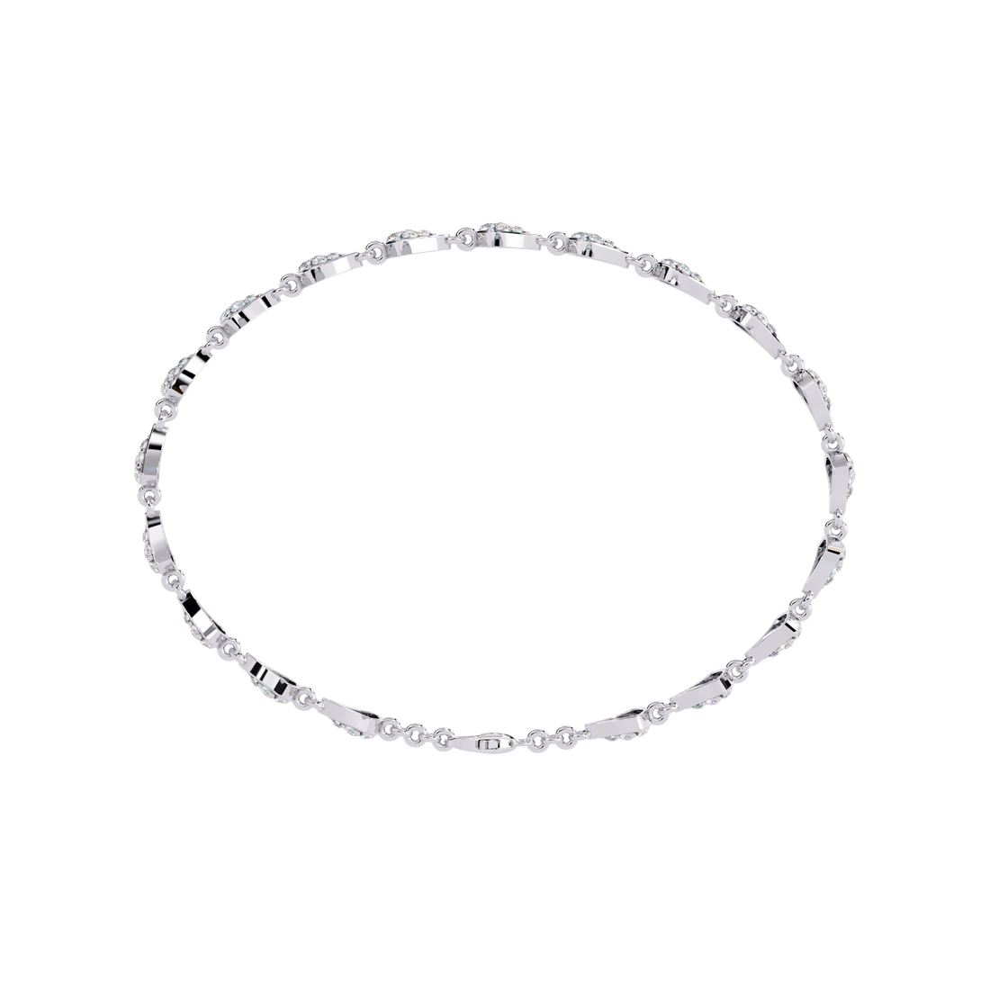 Radiant Fan Motif Diamond Bracelet in Gold