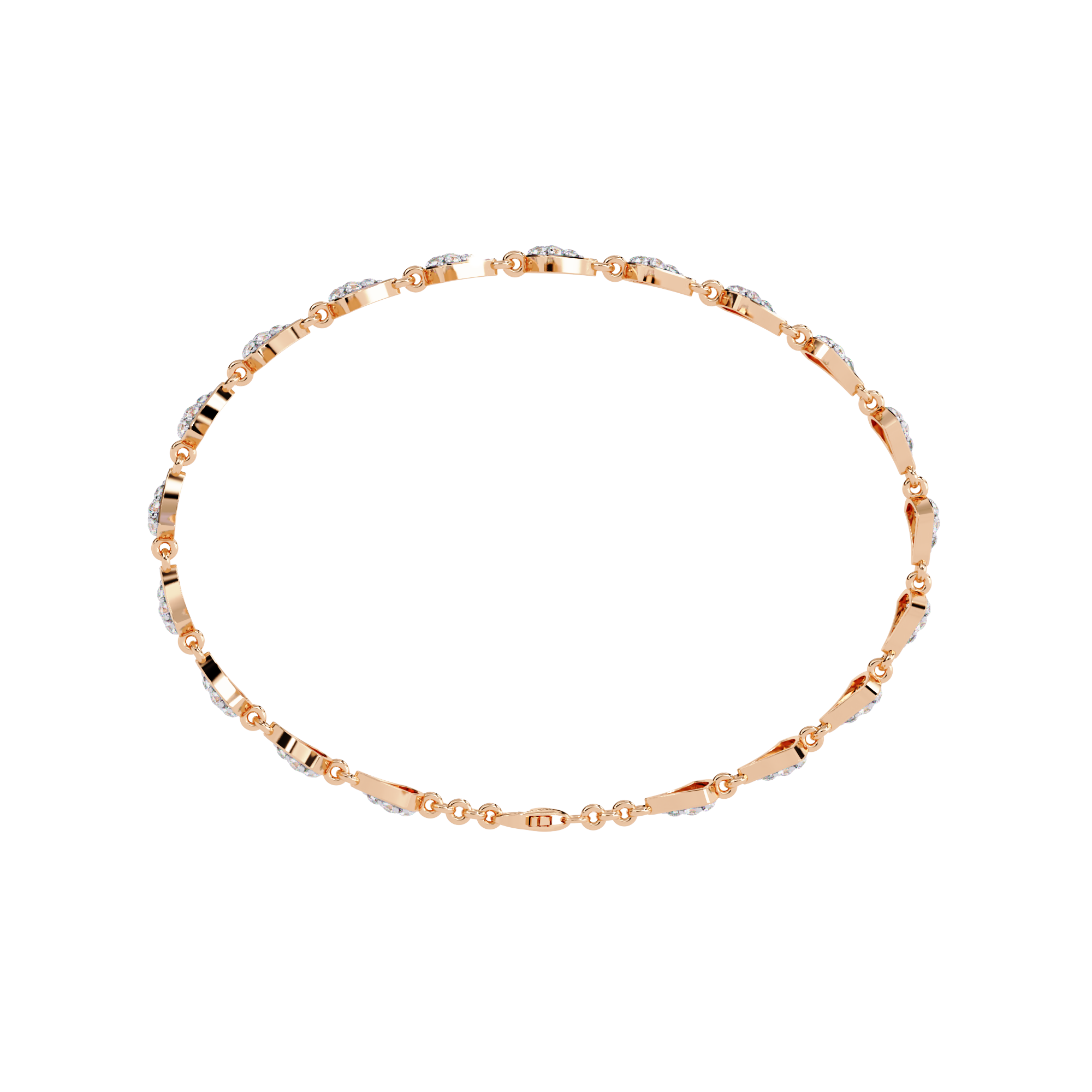 Radiant Fan Motif Diamond Bracelet in Gold