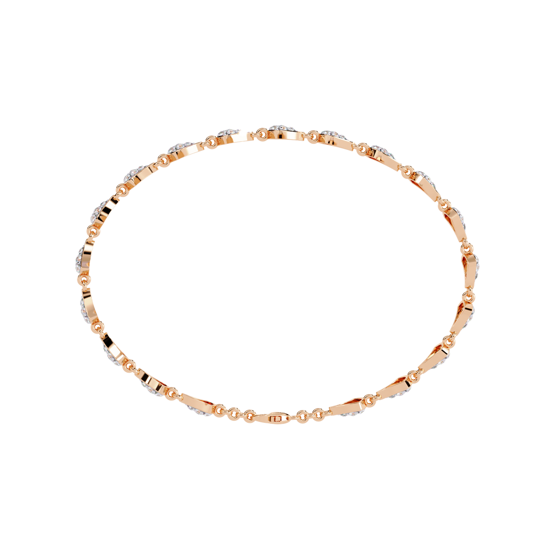Radiant Fan Motif Diamond Bracelet in Gold