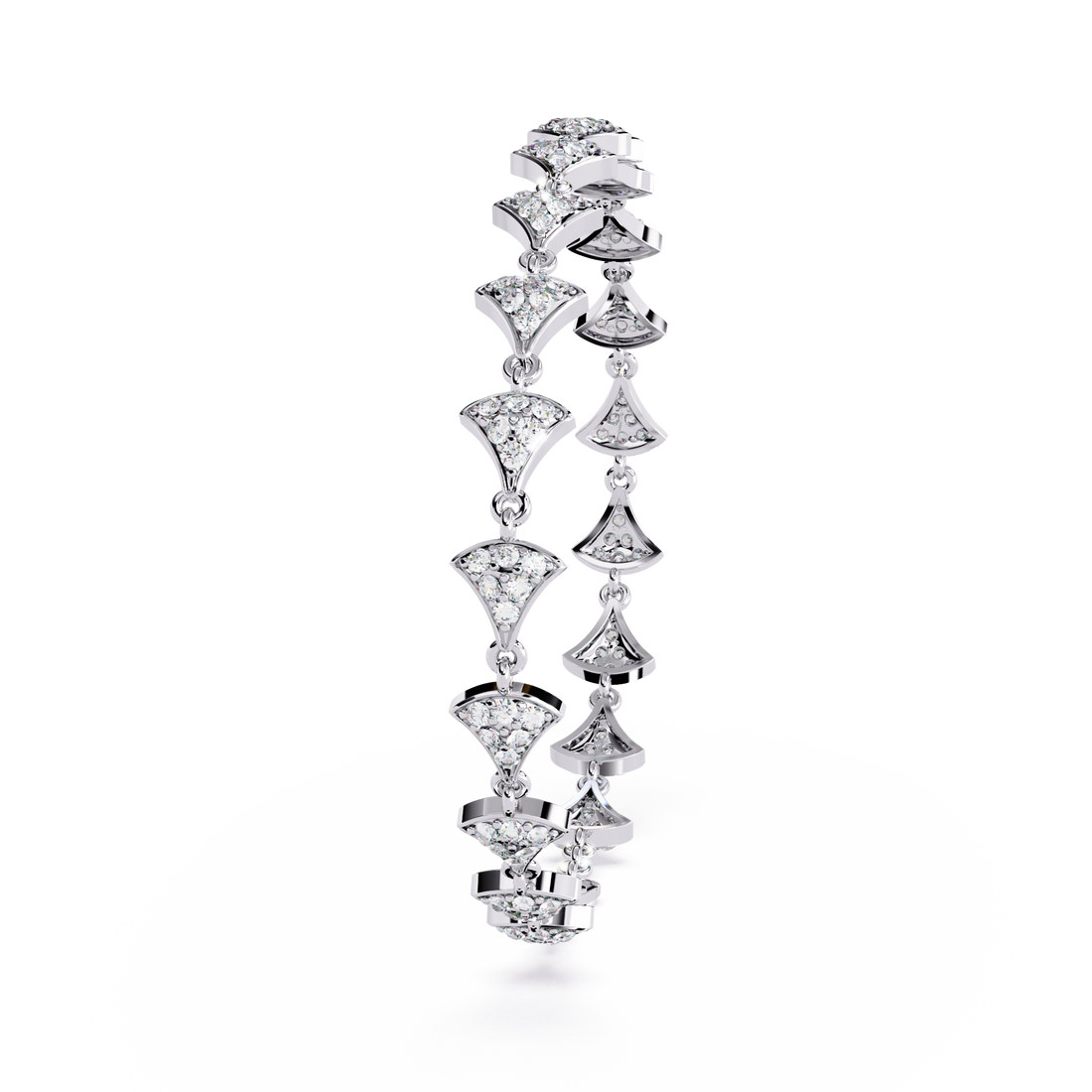 Radiant Fan Motif Diamond Bracelet in Gold
