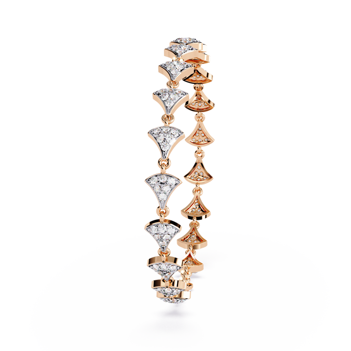 Radiant Fan Motif Diamond Bracelet in Gold