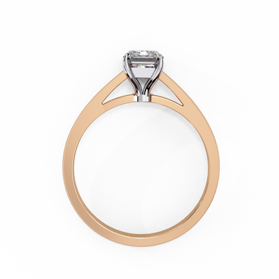 Celestial Grace Solitaire Emerald Diamond Ring