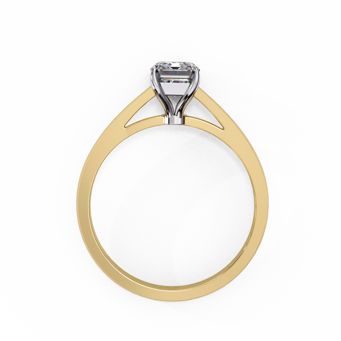 Celestial Grace Solitaire Emerald Diamond Ring