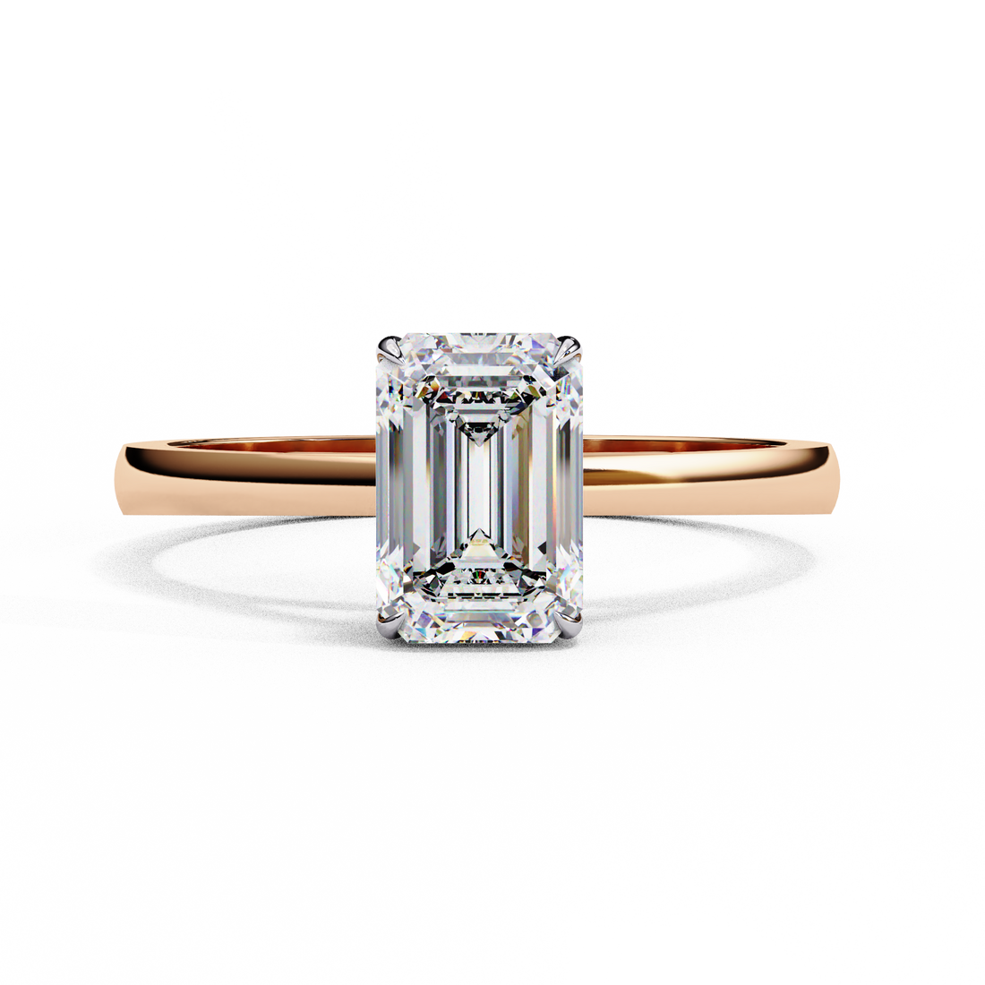 Celestial Grace Solitaire Emerald Diamond Ring