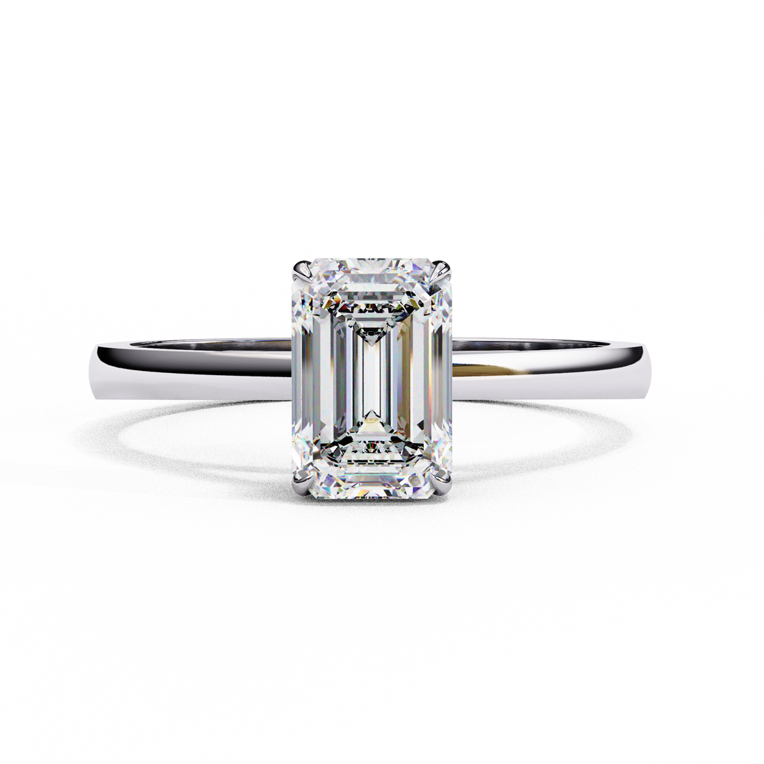 Celestial Grace Solitaire Emerald Diamond Ring