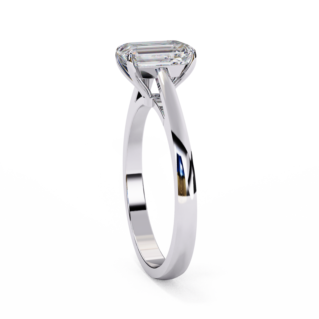 Celestial Grace Solitaire Emerald Diamond Ring