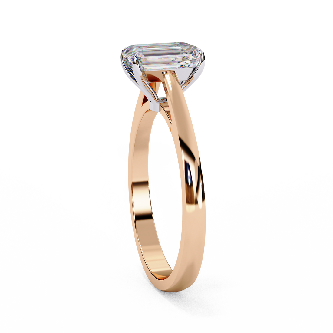 Celestial Grace Solitaire Emerald Diamond Ring