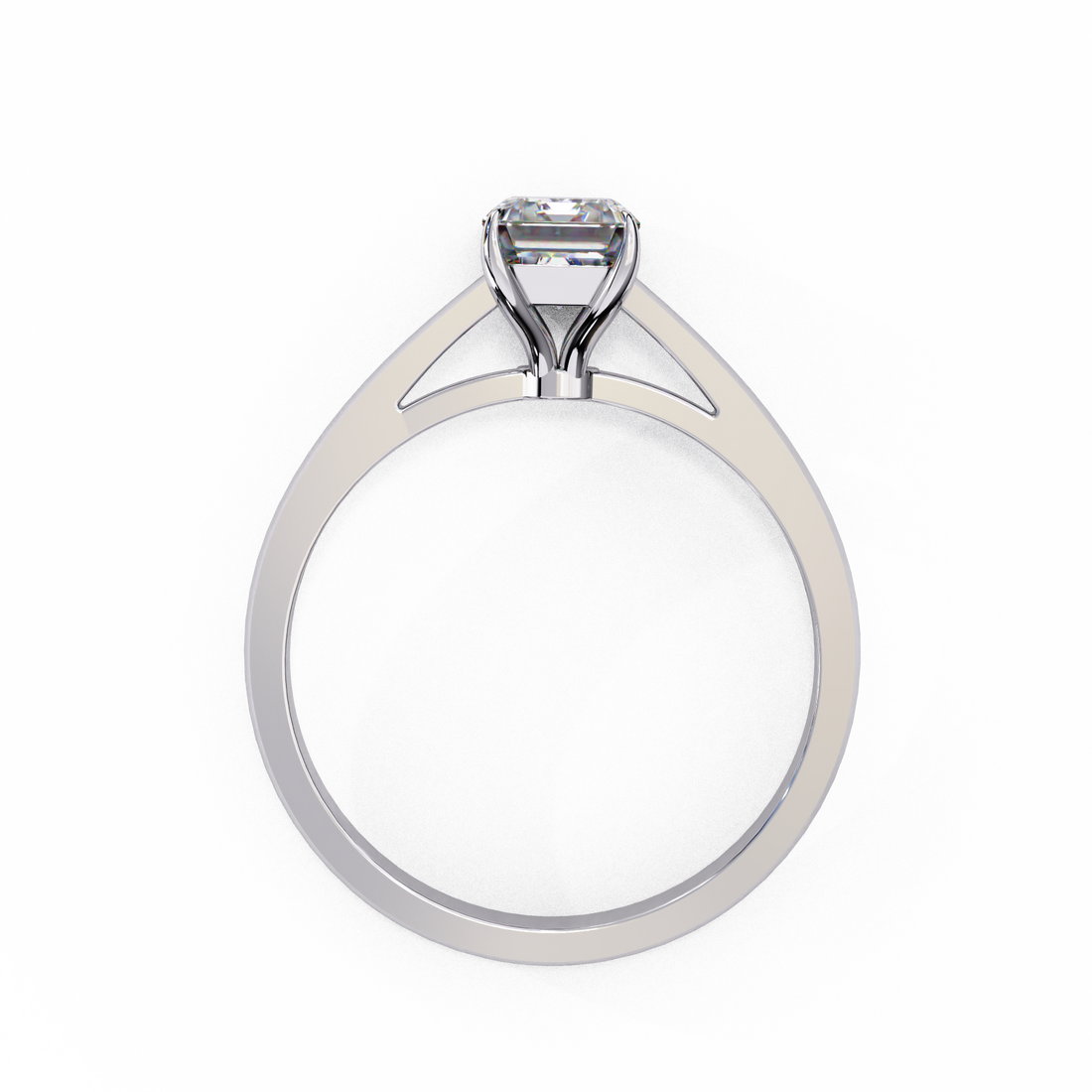 Celestial Grace Solitaire Emerald Diamond Ring