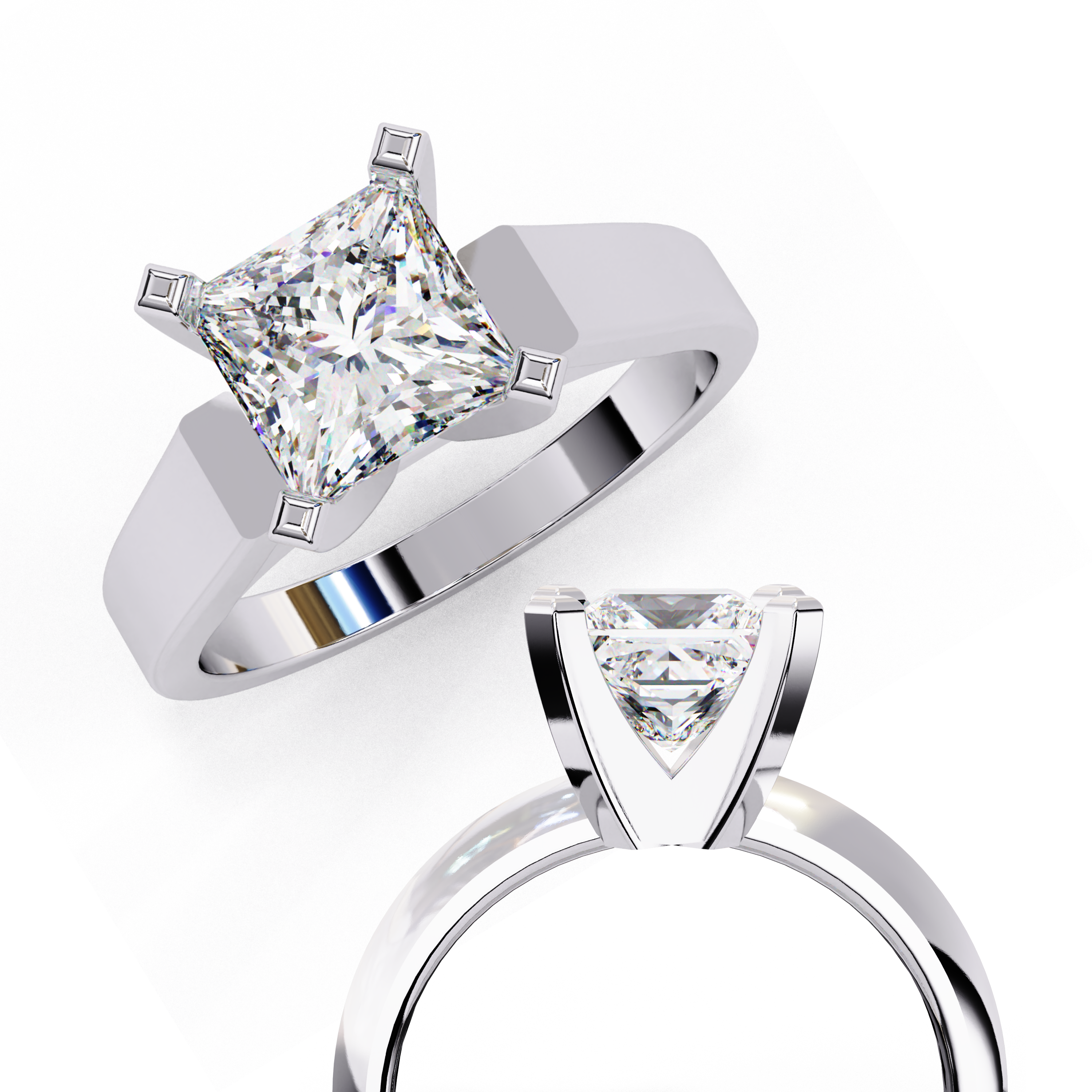 Quiet Glow Princess Diamond Ring