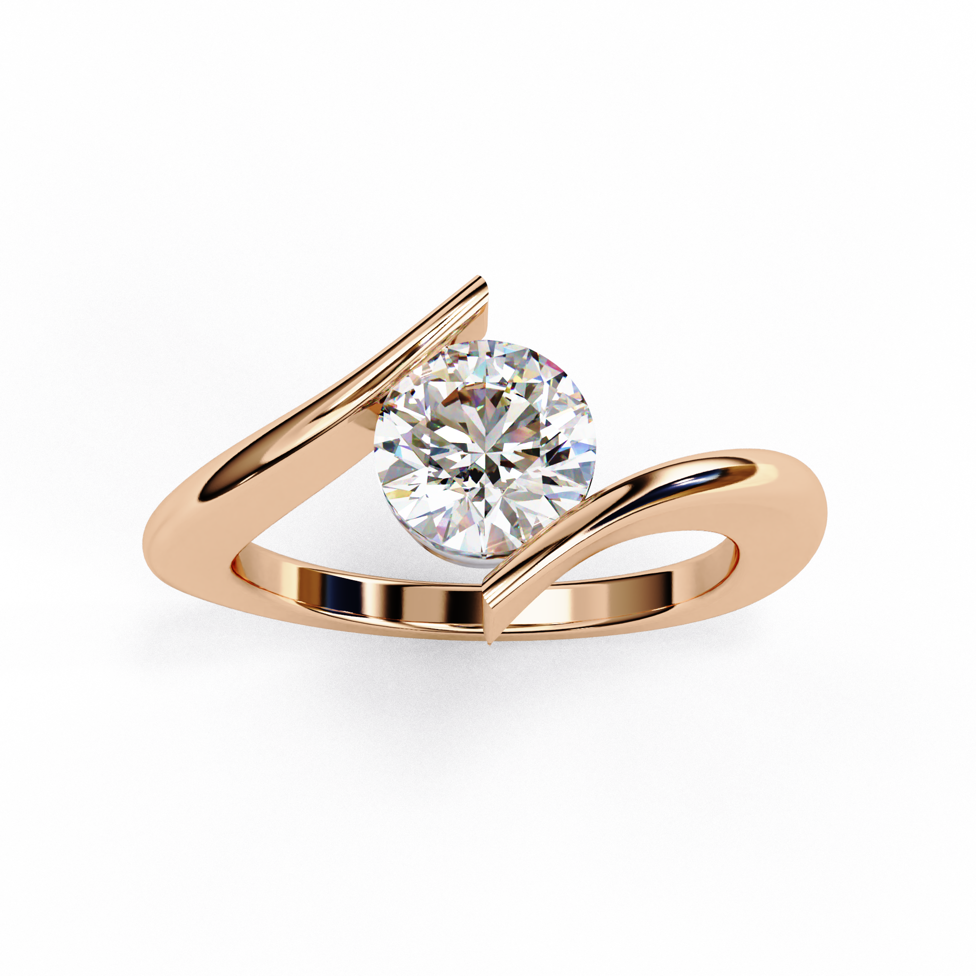 Modern Bypass Solitaire Lab Grown Diamond Ring