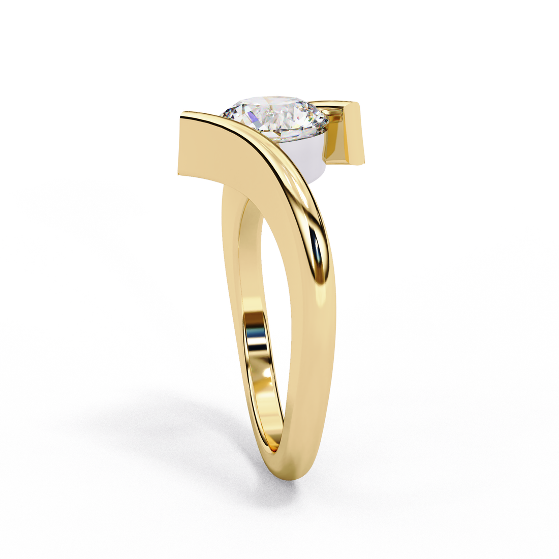 Modern Bypass Solitaire Lab Grown Diamond Ring
