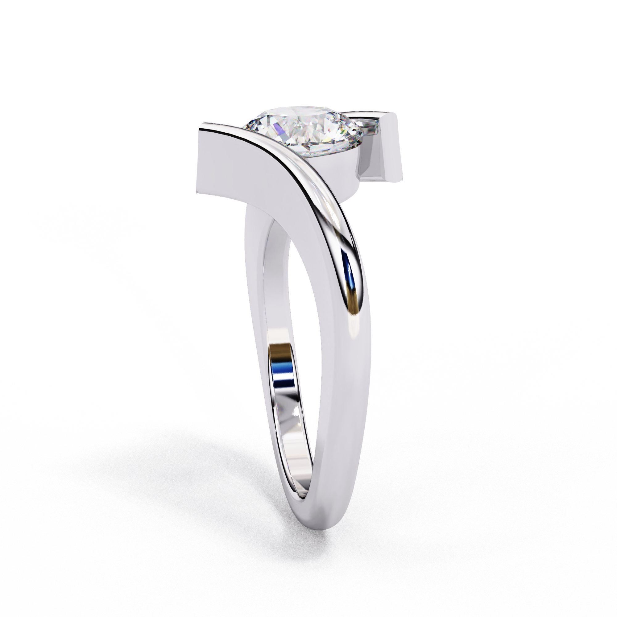 Modern Bypass Solitaire Lab Grown Diamond Ring