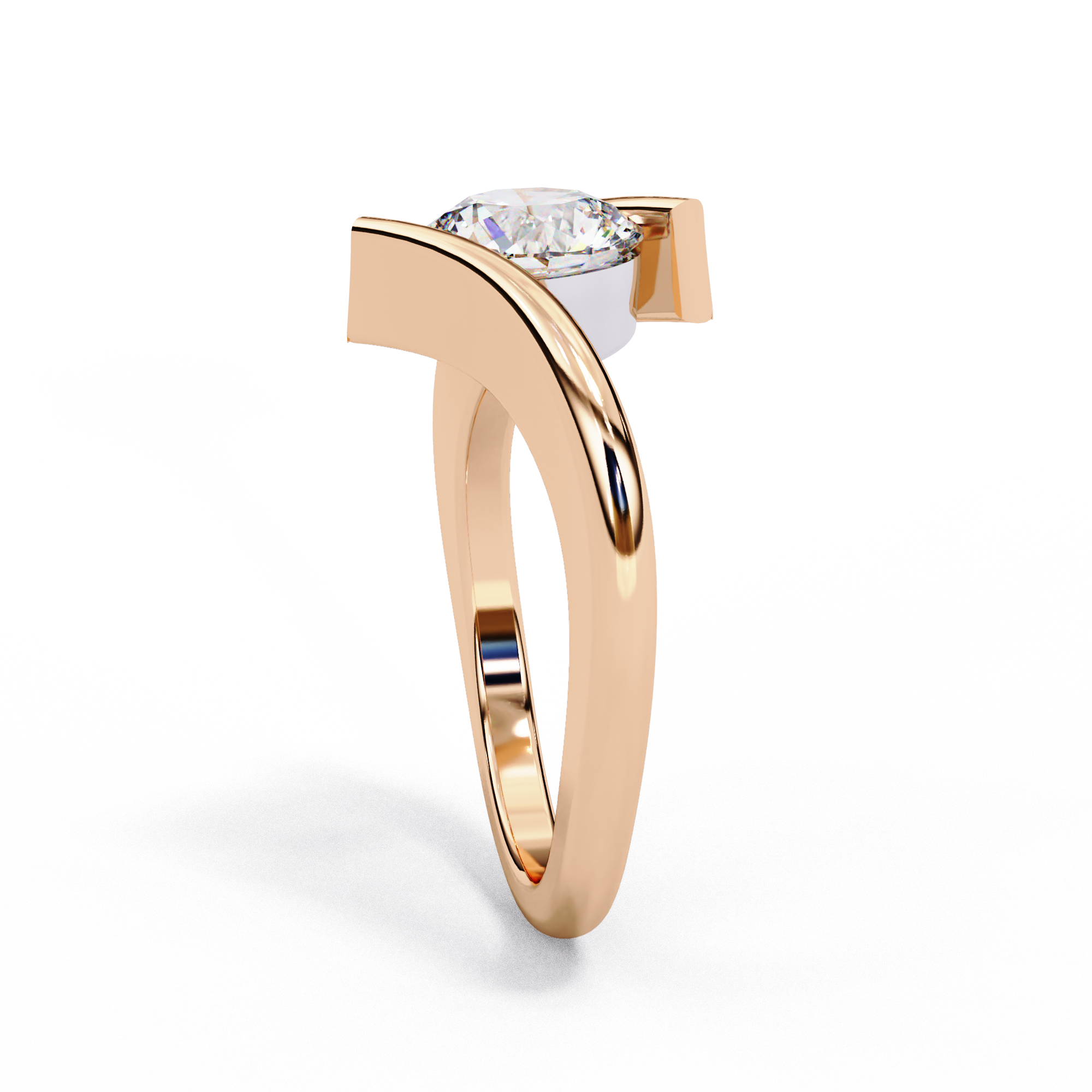 Modern Bypass Solitaire Lab Grown Diamond Ring