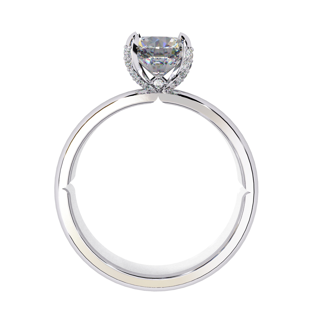 Hidden Halo Lab Grown Diamond Solitaire Ring