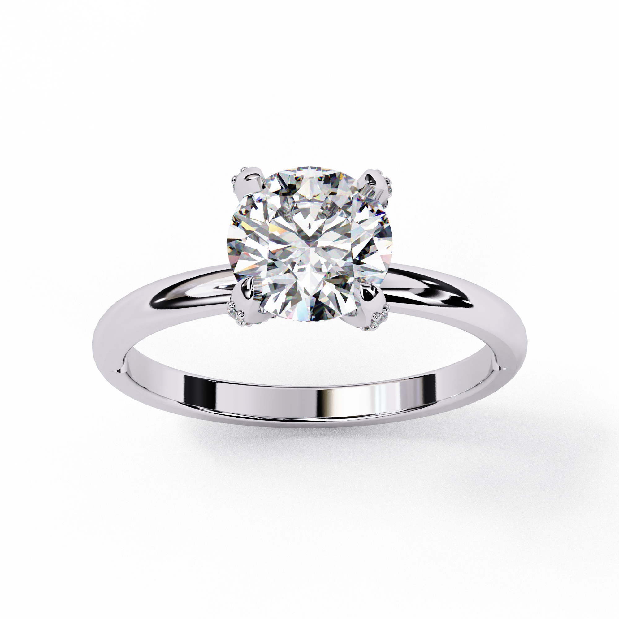 Hidden Halo Lab Grown Diamond Solitaire Ring