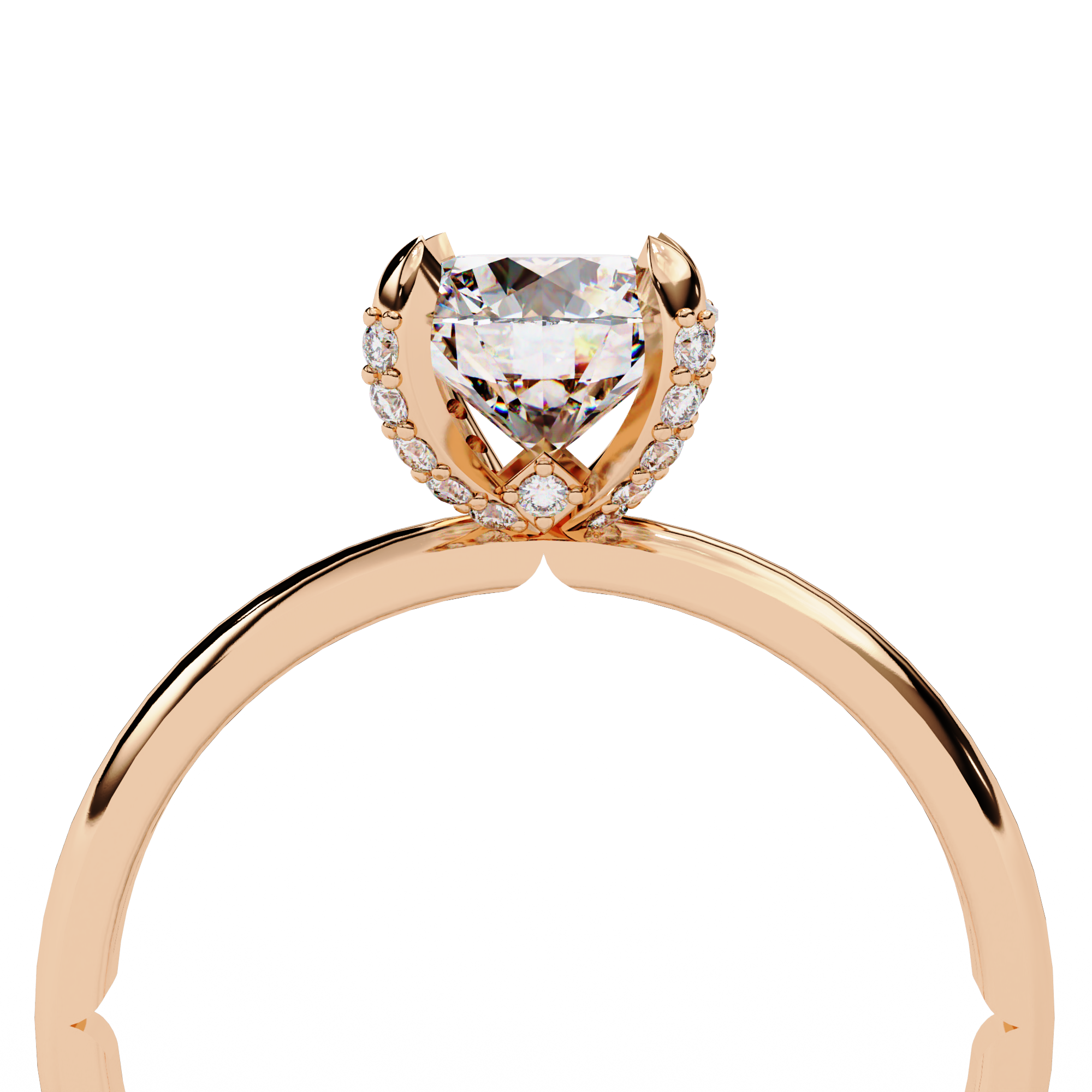 Hidden Halo Lab Grown Diamond Solitaire Ring