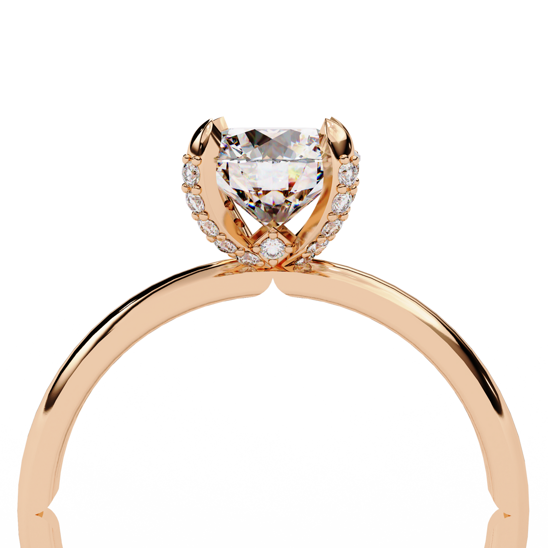 Hidden Halo Lab Grown Diamond Solitaire Ring