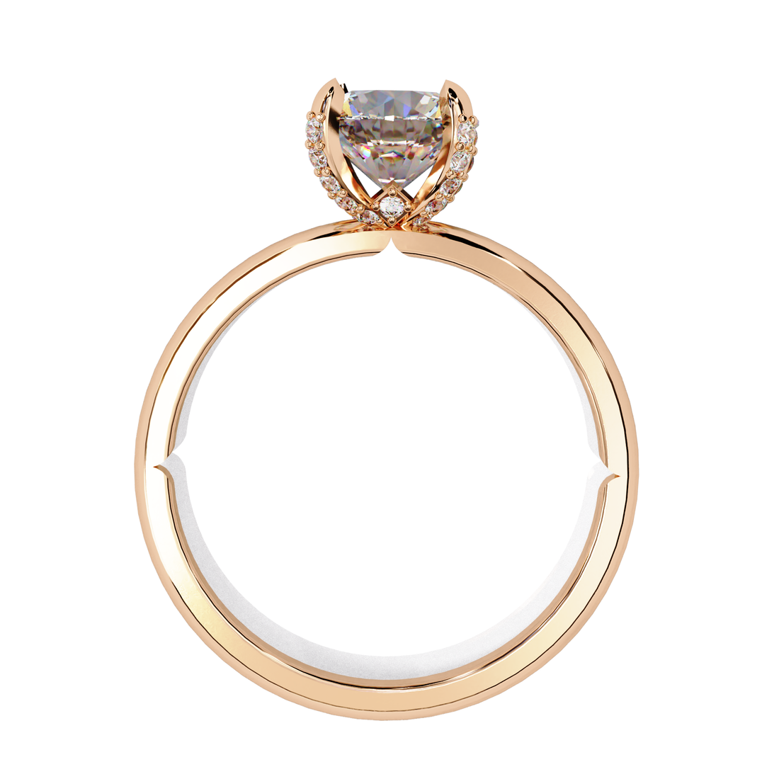 Hidden Halo Lab Grown Diamond Solitaire Ring
