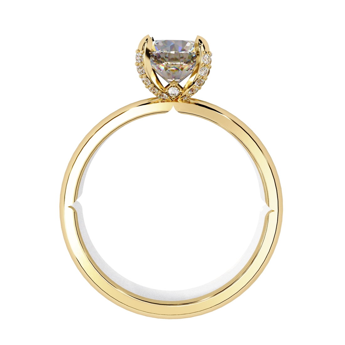 Hidden Halo Lab Grown Diamond Solitaire Ring