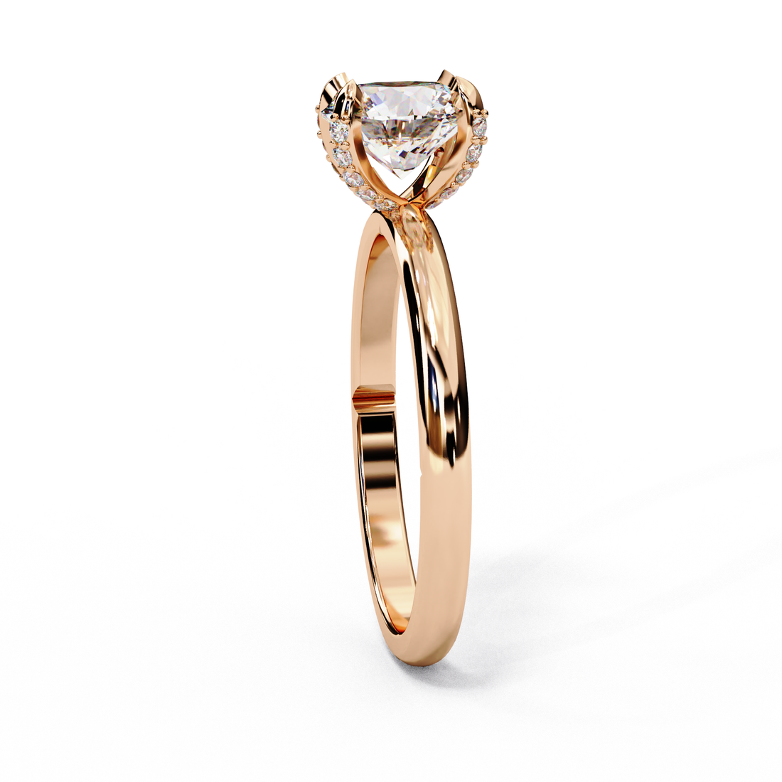 Hidden Halo Lab Grown Diamond Solitaire Ring