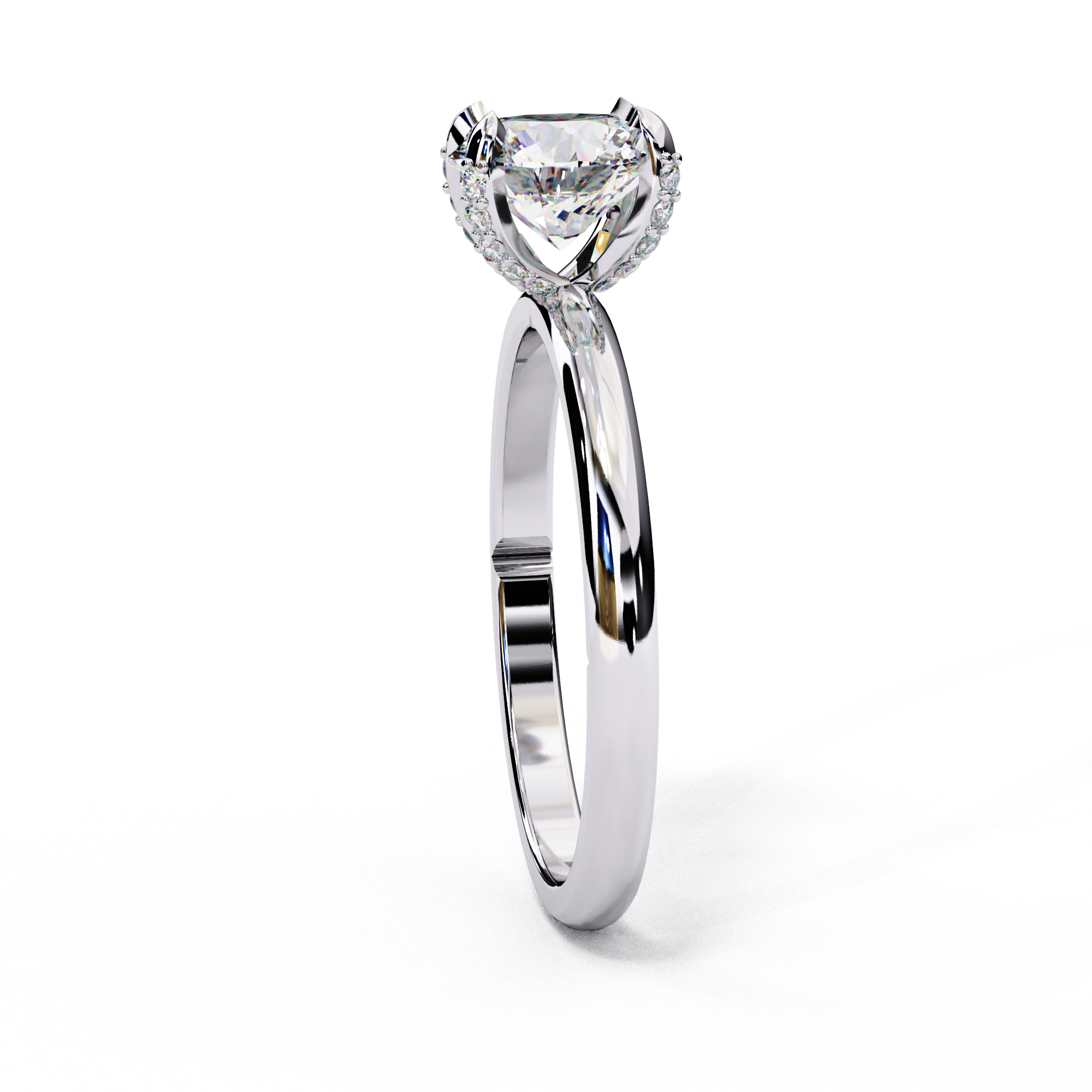 Hidden Halo Lab Grown Diamond Solitaire Ring