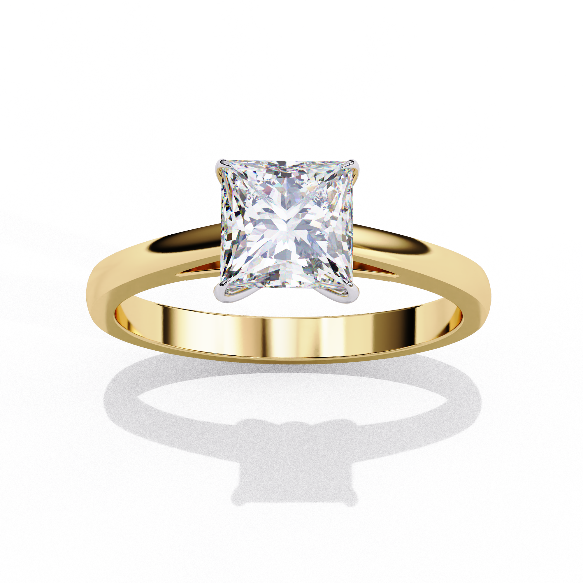 Golden Grace Princess Solitaire Ring