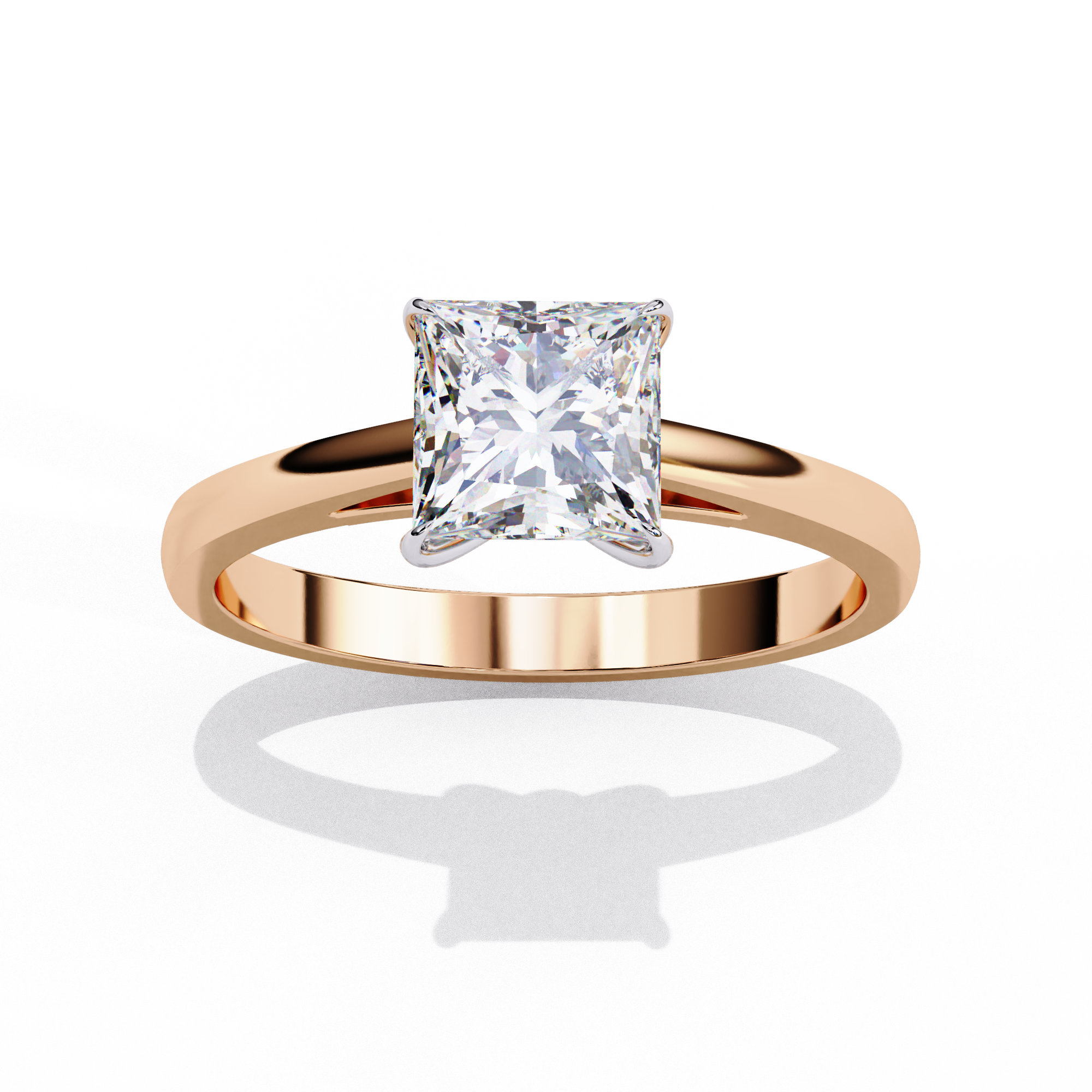 Golden Grace Princess Solitaire Ring