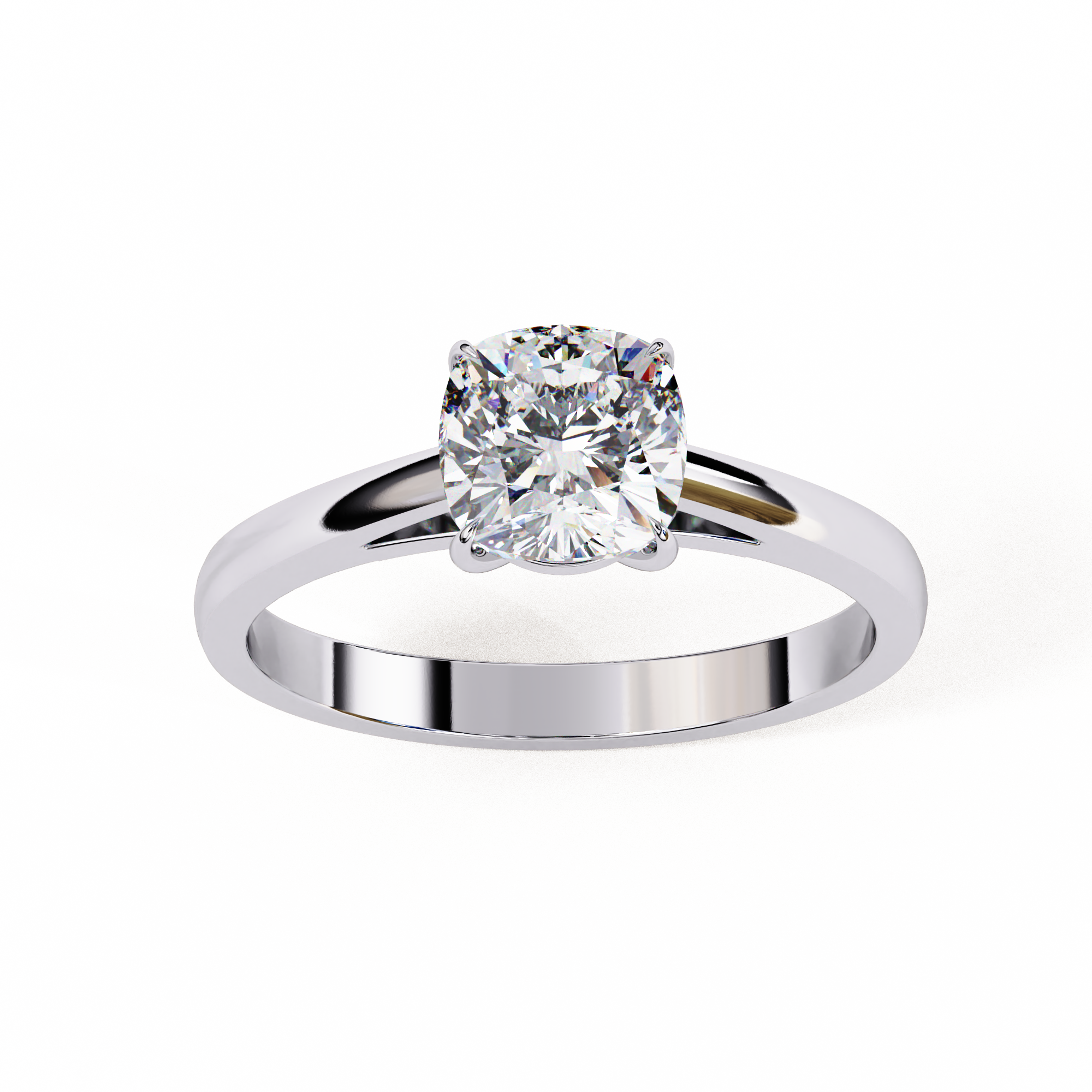 Golden Grace Cushion Solitaire Ring