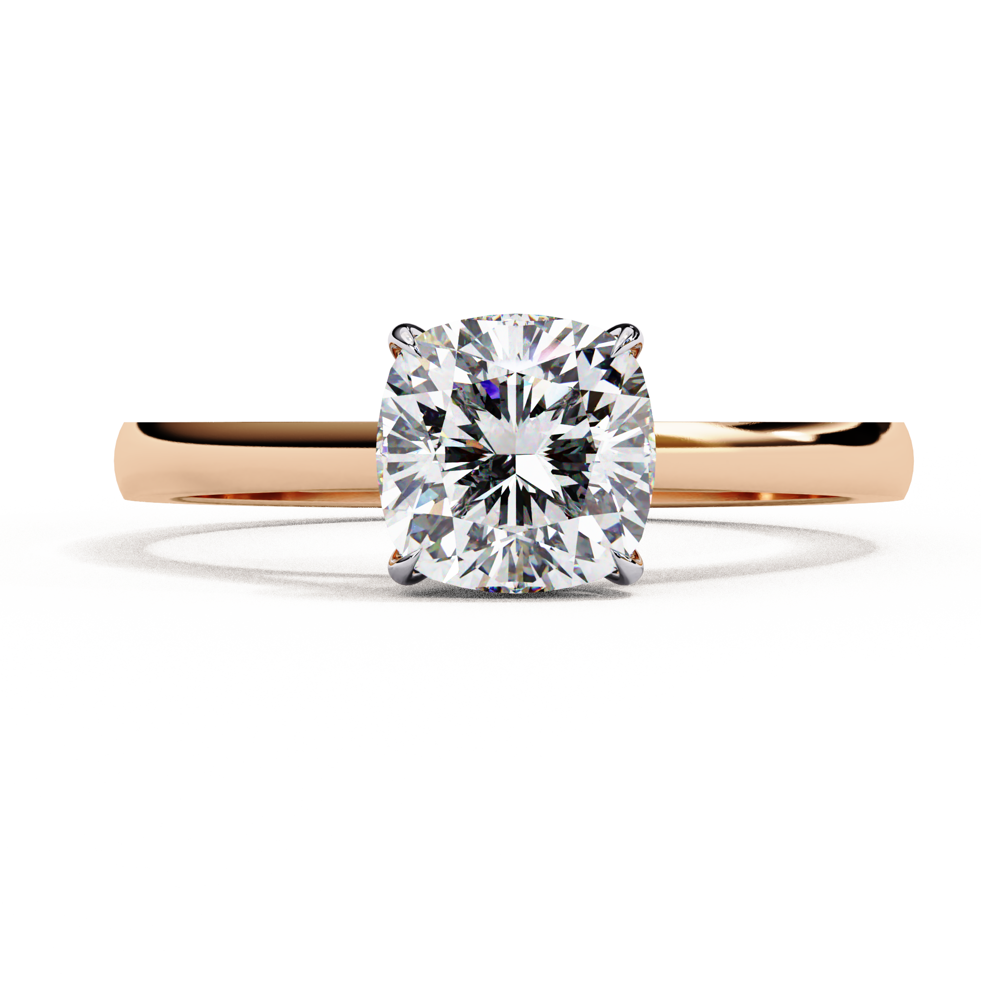 Golden Grace Cushion Solitaire Ring