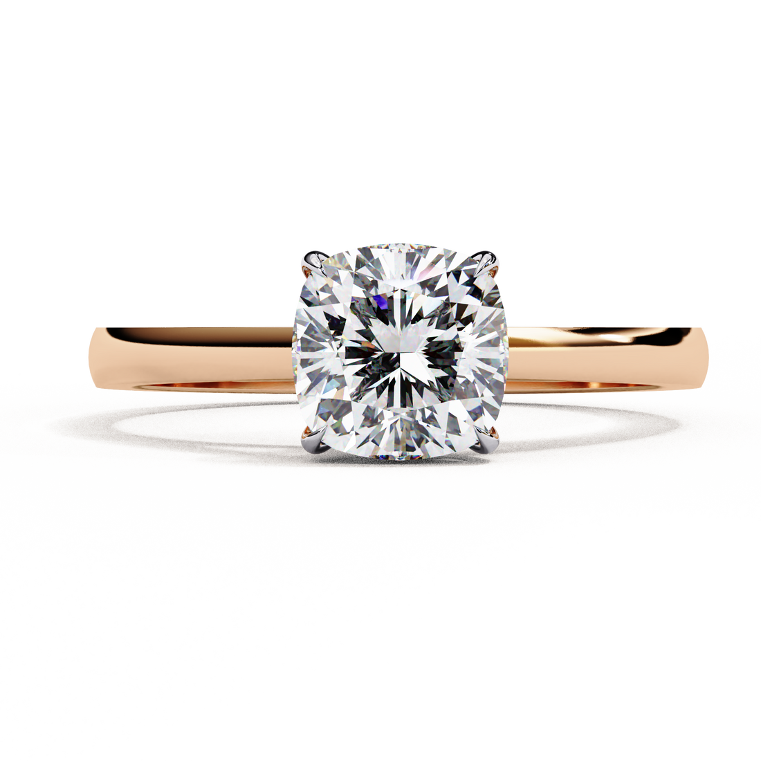 Golden Grace Cushion Solitaire Ring