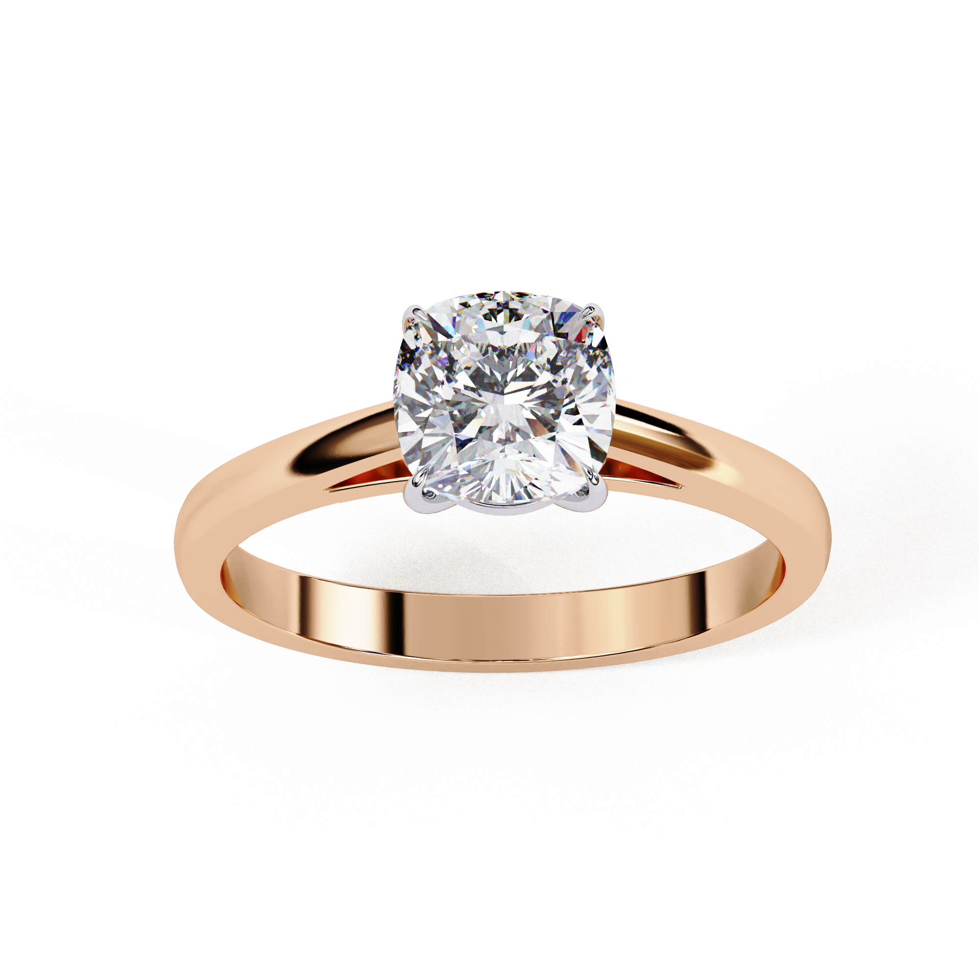 Golden Grace Cushion Solitaire Ring