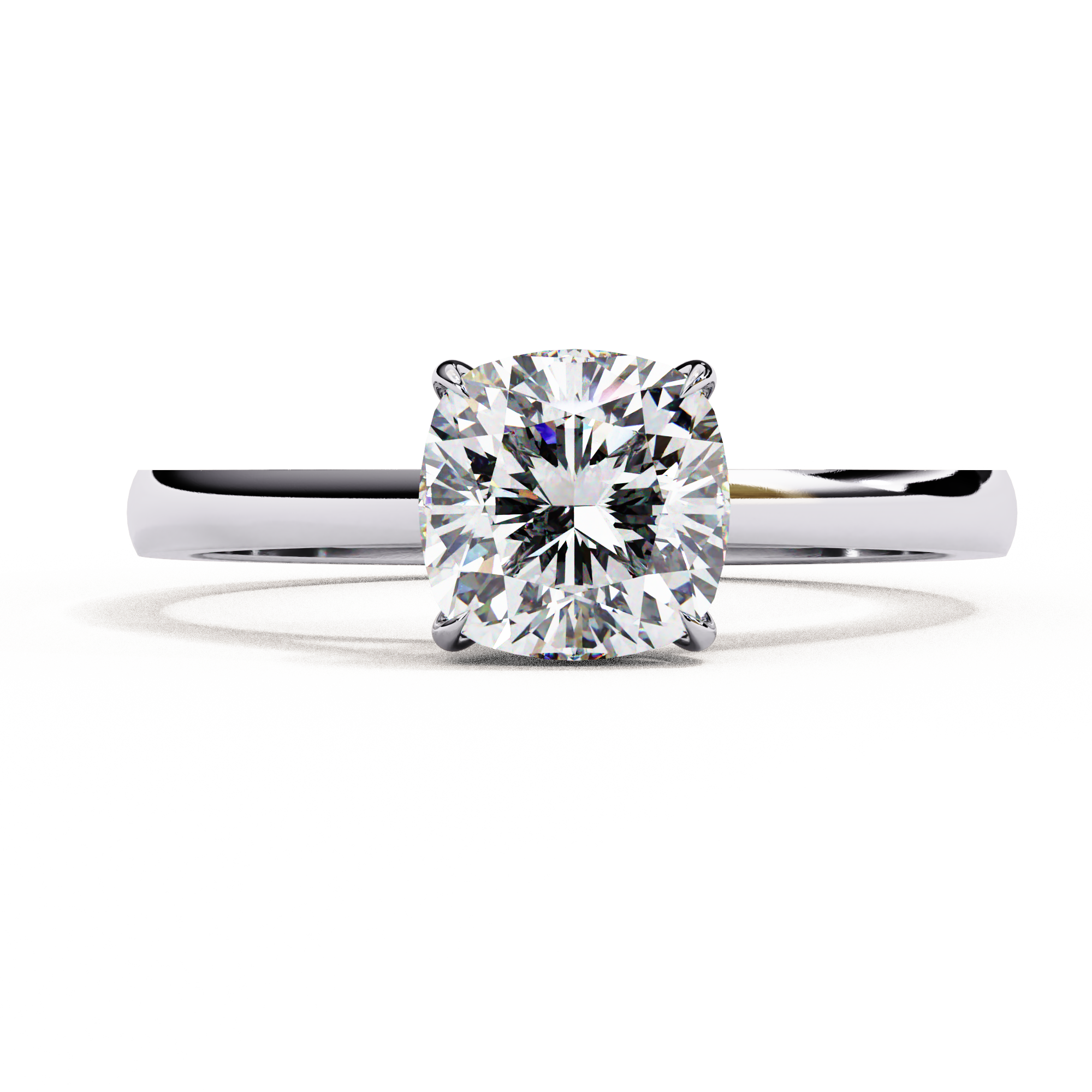 Golden Grace Cushion Solitaire Ring