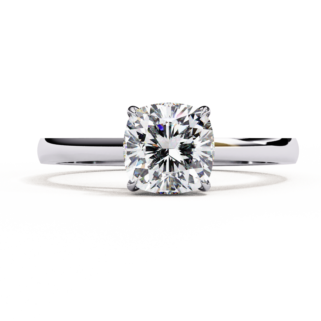 Golden Grace Cushion Solitaire Ring