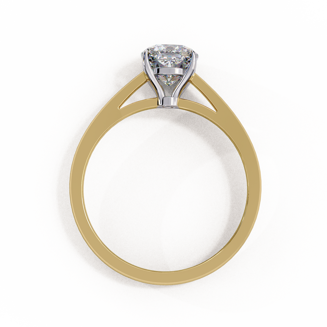 Golden Grace Cushion Solitaire Ring