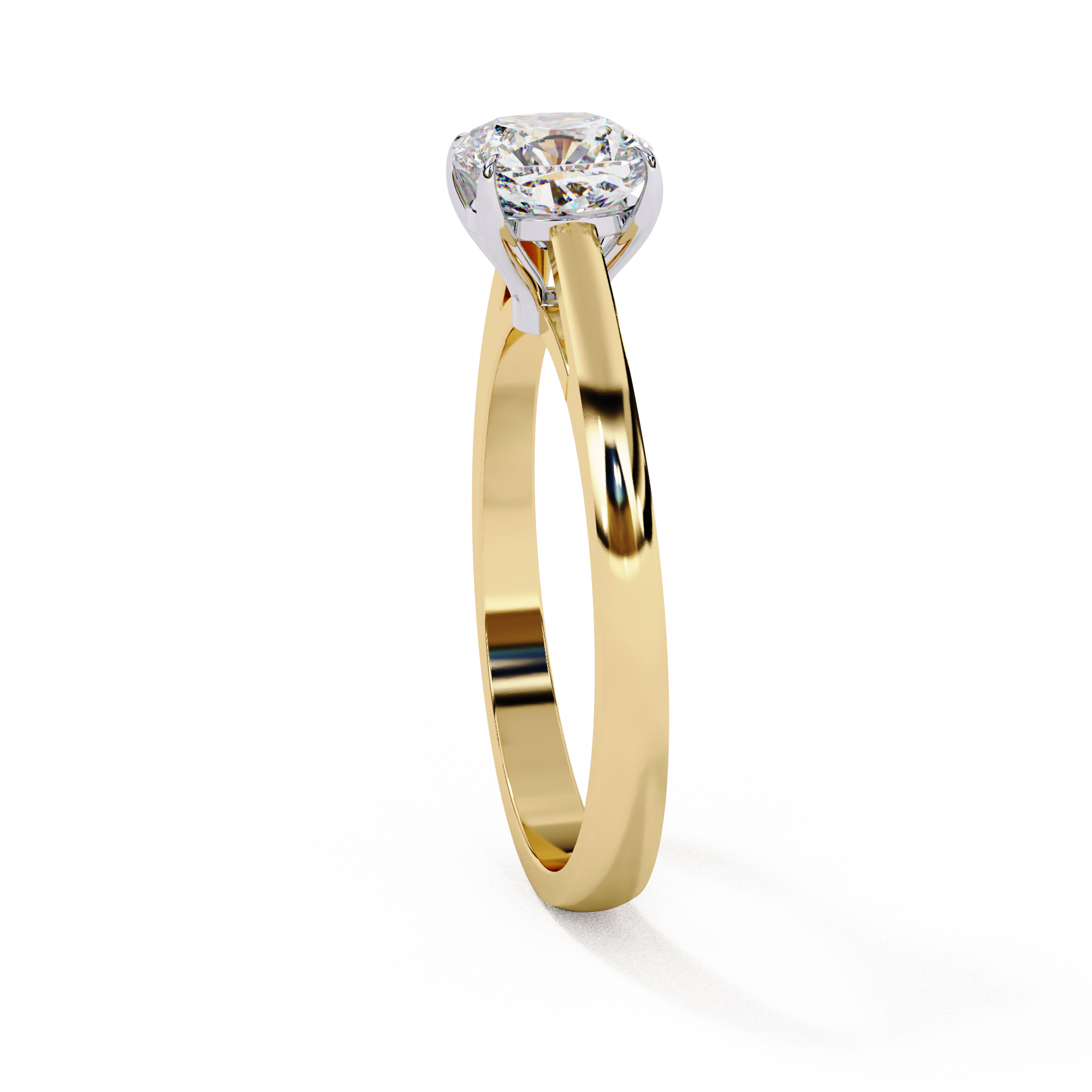 Golden Grace Cushion Solitaire Ring