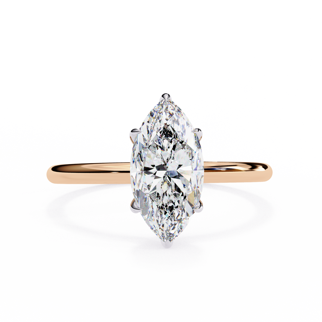 Halo Marquise Cut Lab Diamond Solitaire Ring