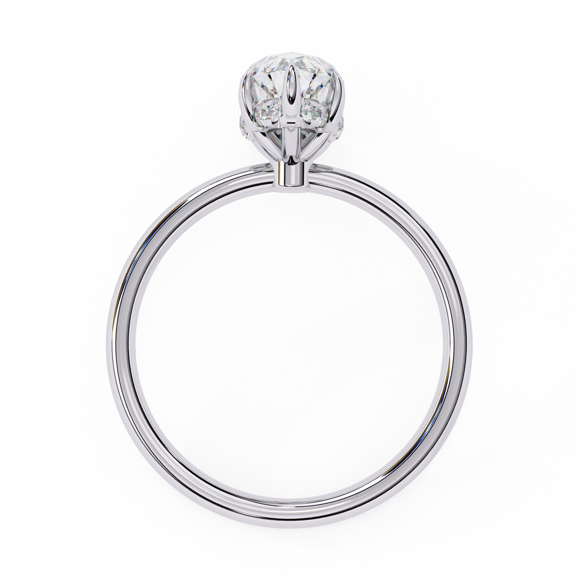 Halo Marquise Cut Lab Diamond Solitaire Ring