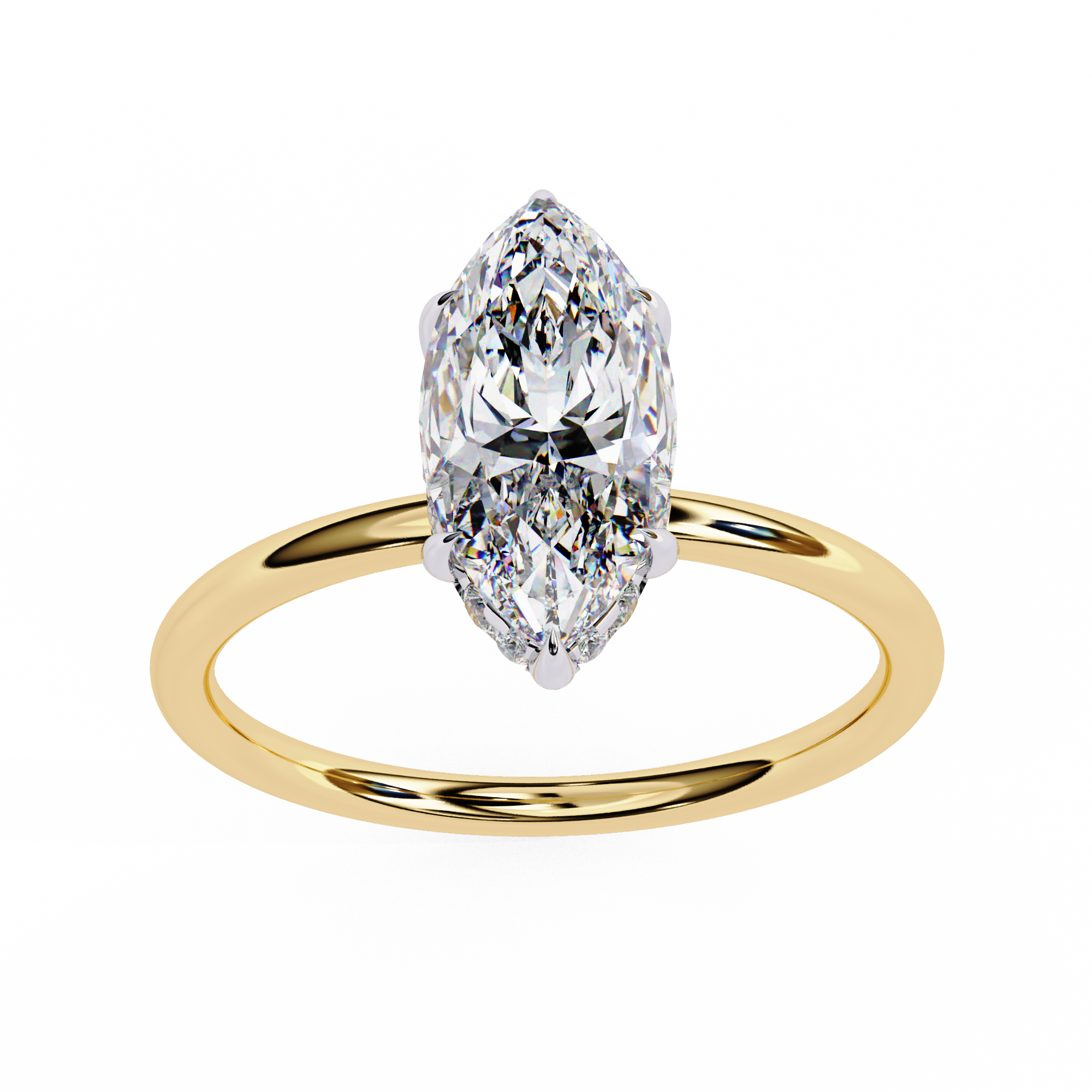 Halo Marquise Cut Lab Diamond Solitaire Ring