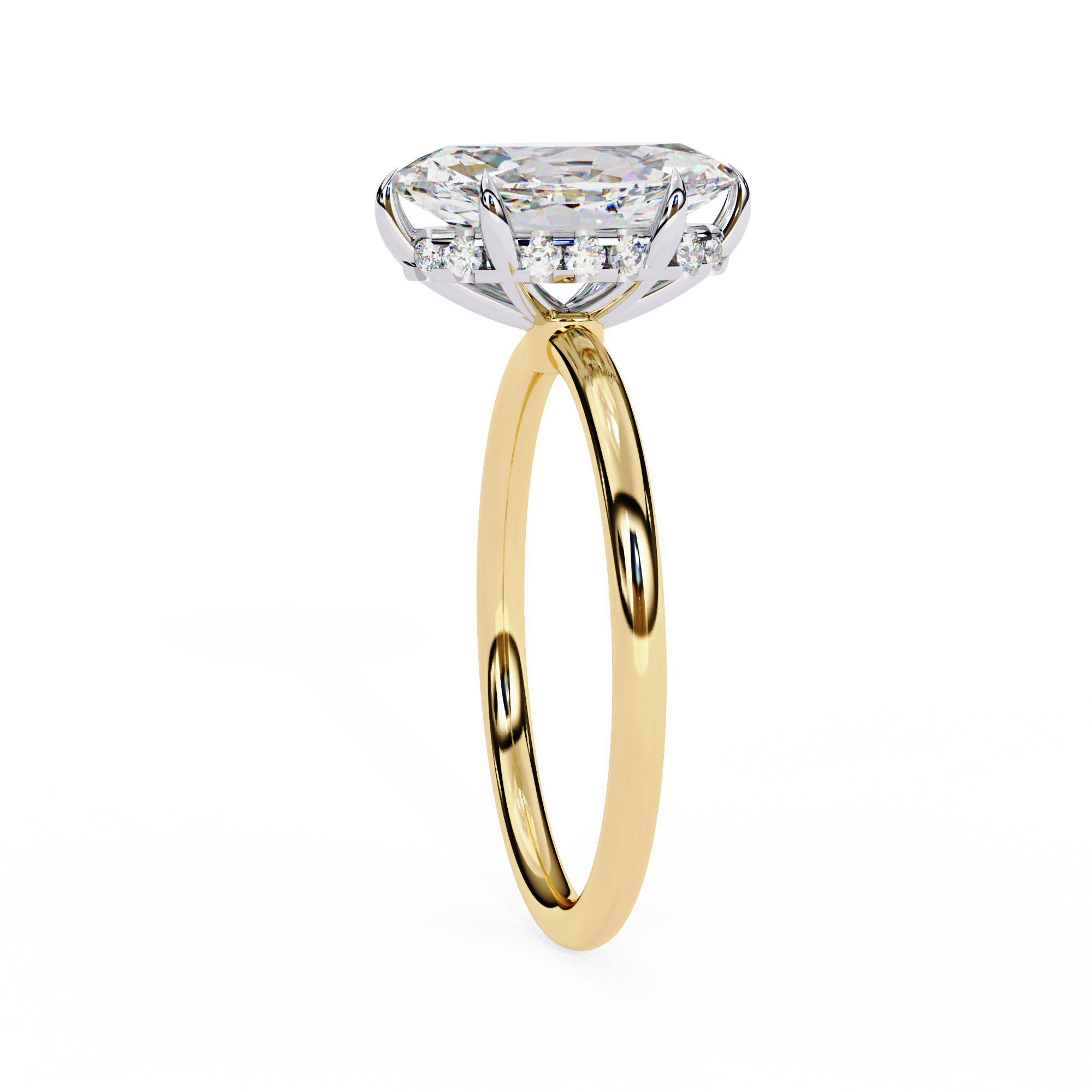 Halo Marquise Cut Lab Diamond Solitaire Ring