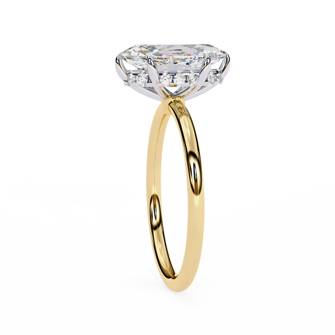 Halo Marquise Cut Lab Diamond Solitaire Ring