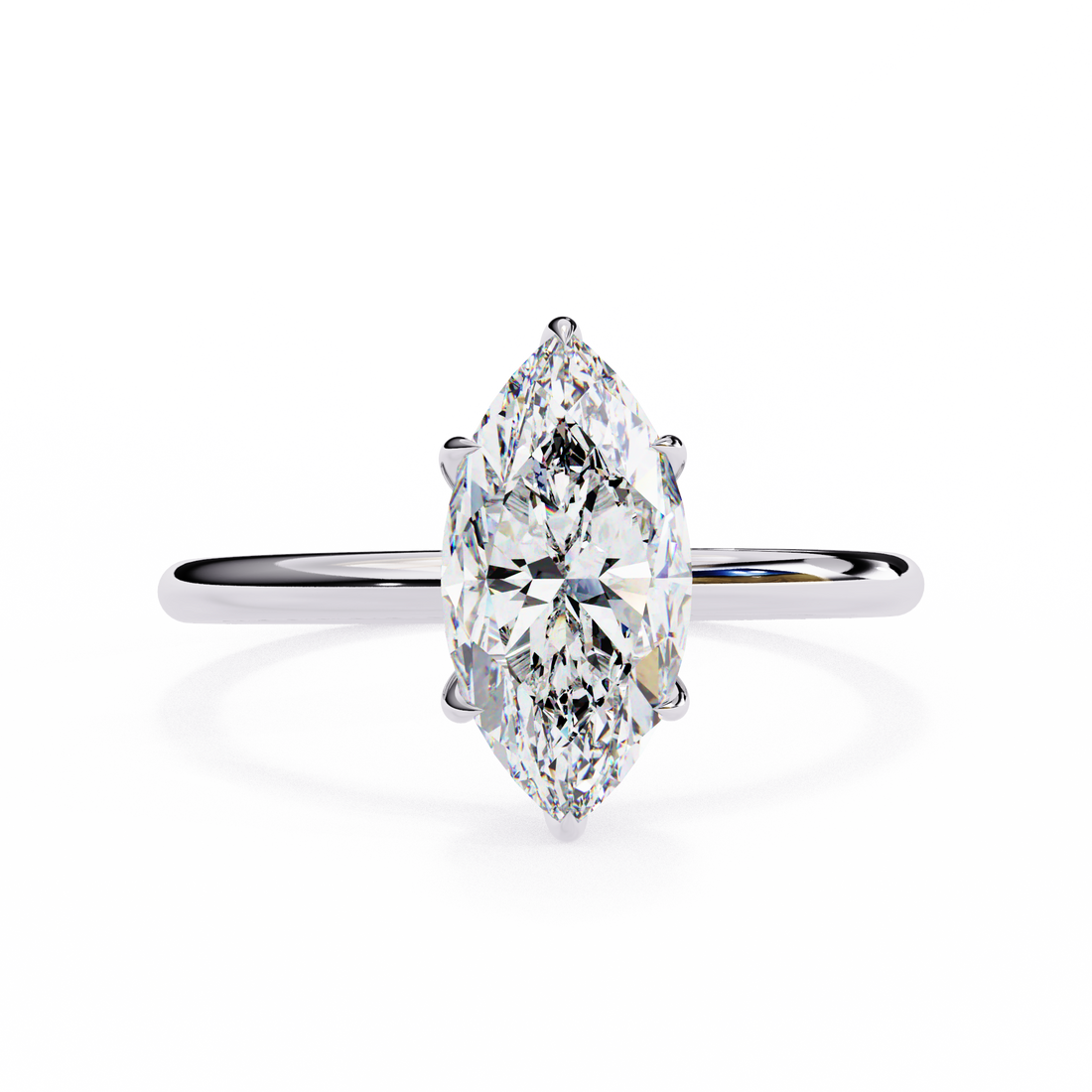 Halo Marquise Cut Lab Diamond Solitaire Ring
