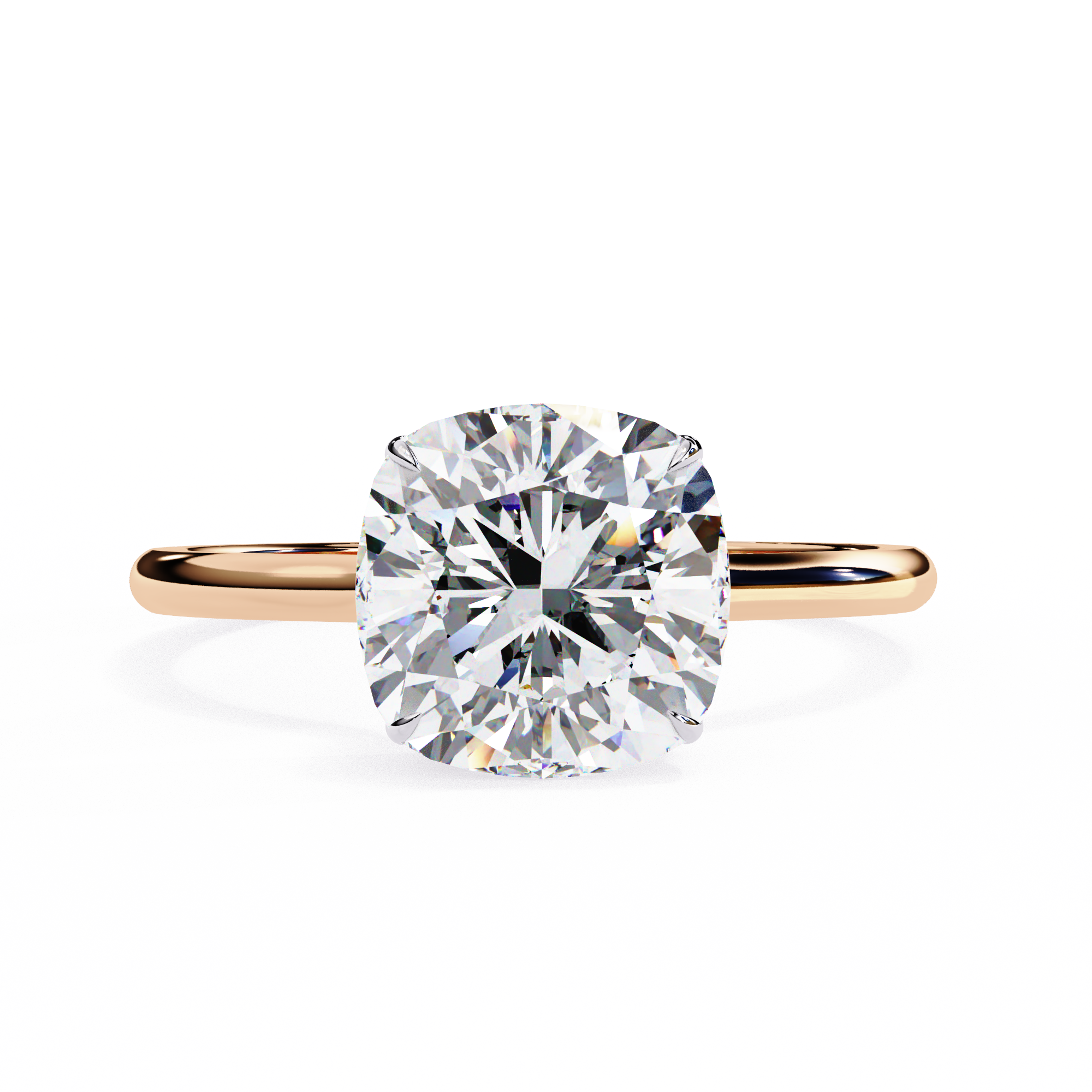 Halo Cushion Cut Lab Diamond Solitaire Ring