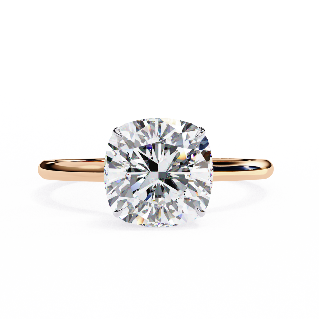 Halo Cushion Cut Lab Diamond Solitaire Ring