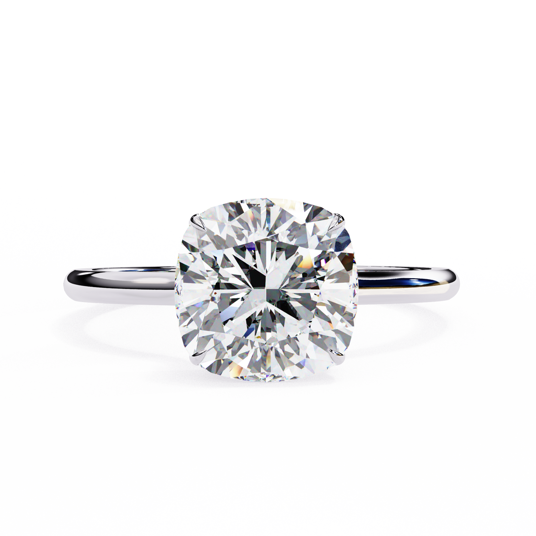 Halo Cushion Cut Lab Diamond Solitaire Ring