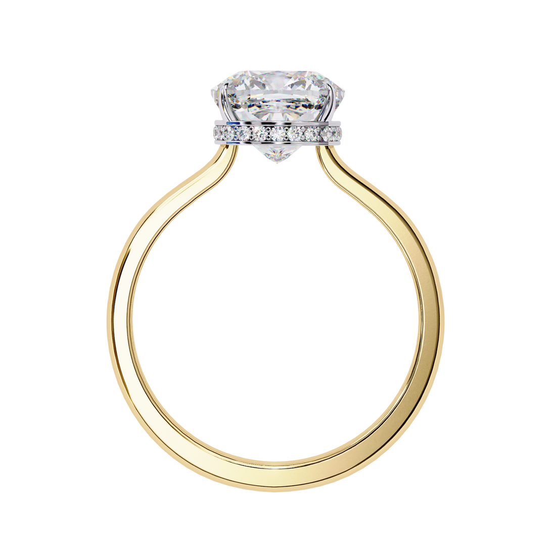 Halo Cushion Cut Lab Diamond Solitaire Ring