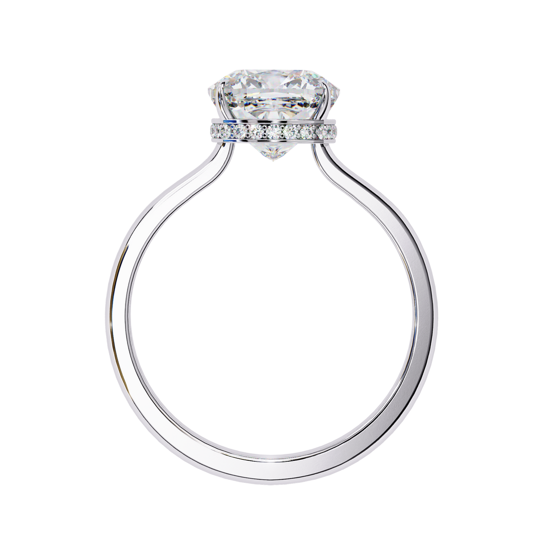Halo Cushion Cut Lab Diamond Solitaire Ring