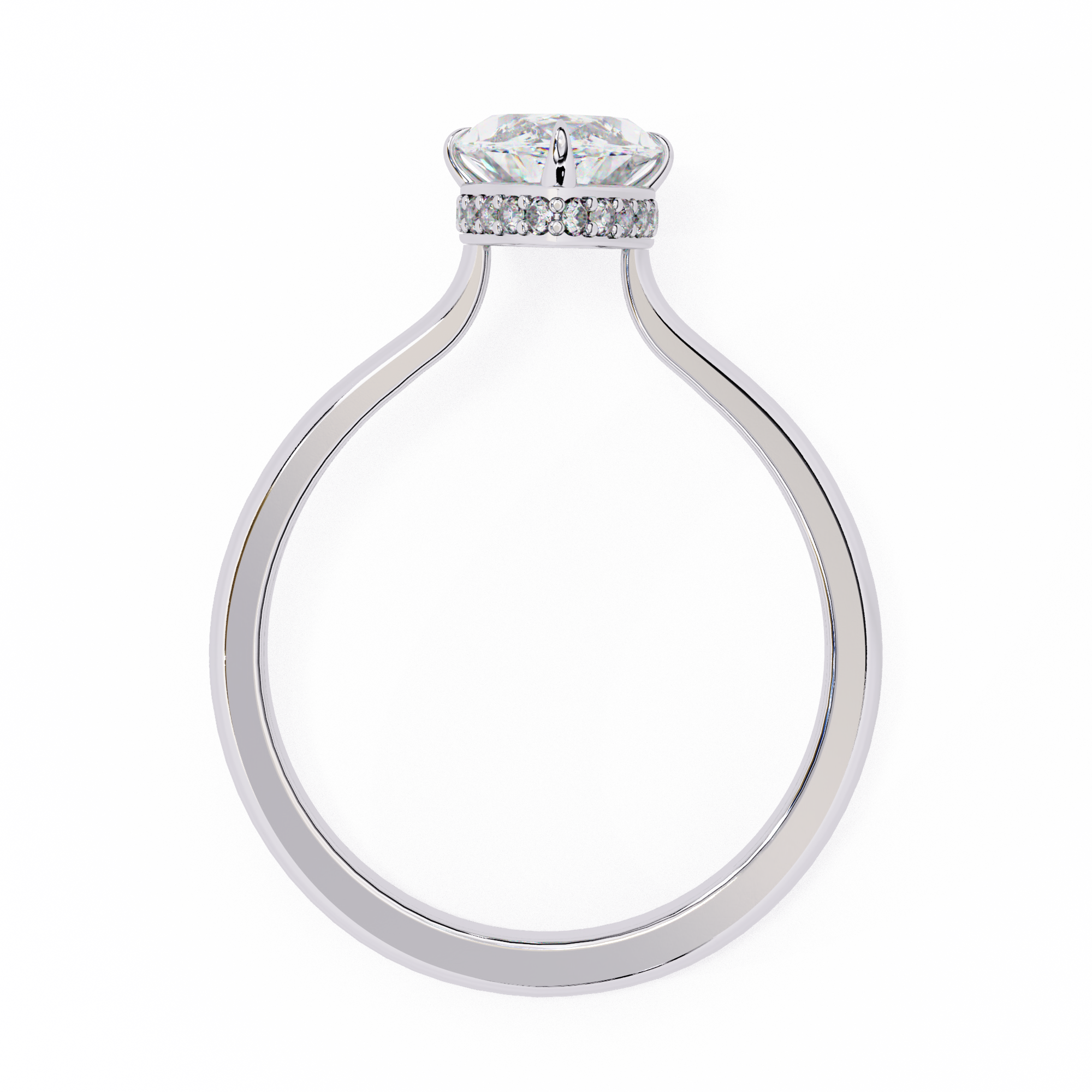 Hidden Halo Marquise Lab Grown Diamond Ring