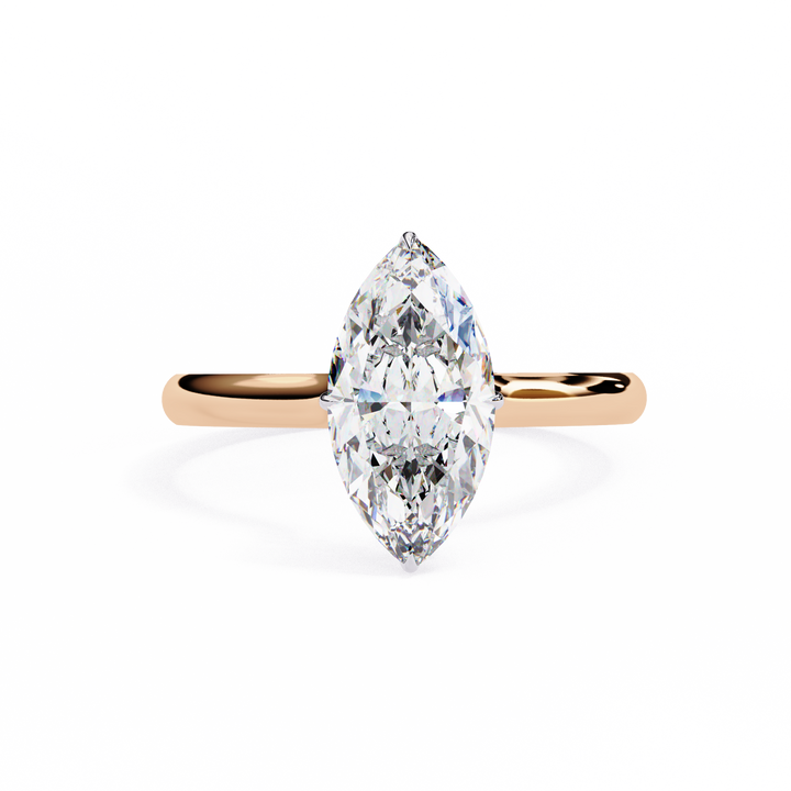 Hidden Halo Marquise Lab Grown Diamond Ring